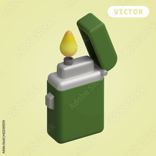 lighter 3D vector icon set, on cream color background
