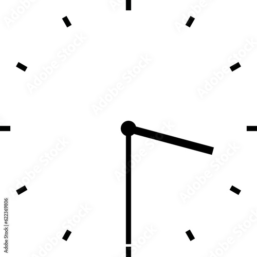 clock illustration at half past three