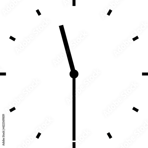 clock illustration at half past eleven
