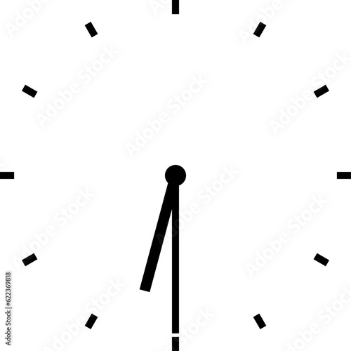 clock illustration at half past six