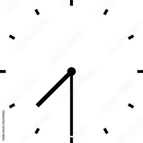 clock illustration at half past seven