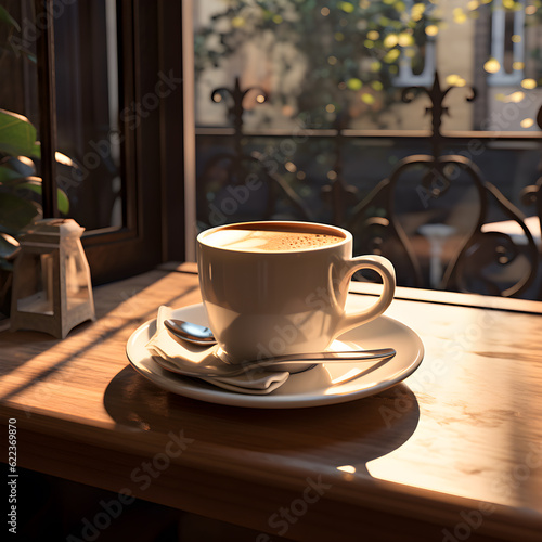 Morning Coffee cup on table