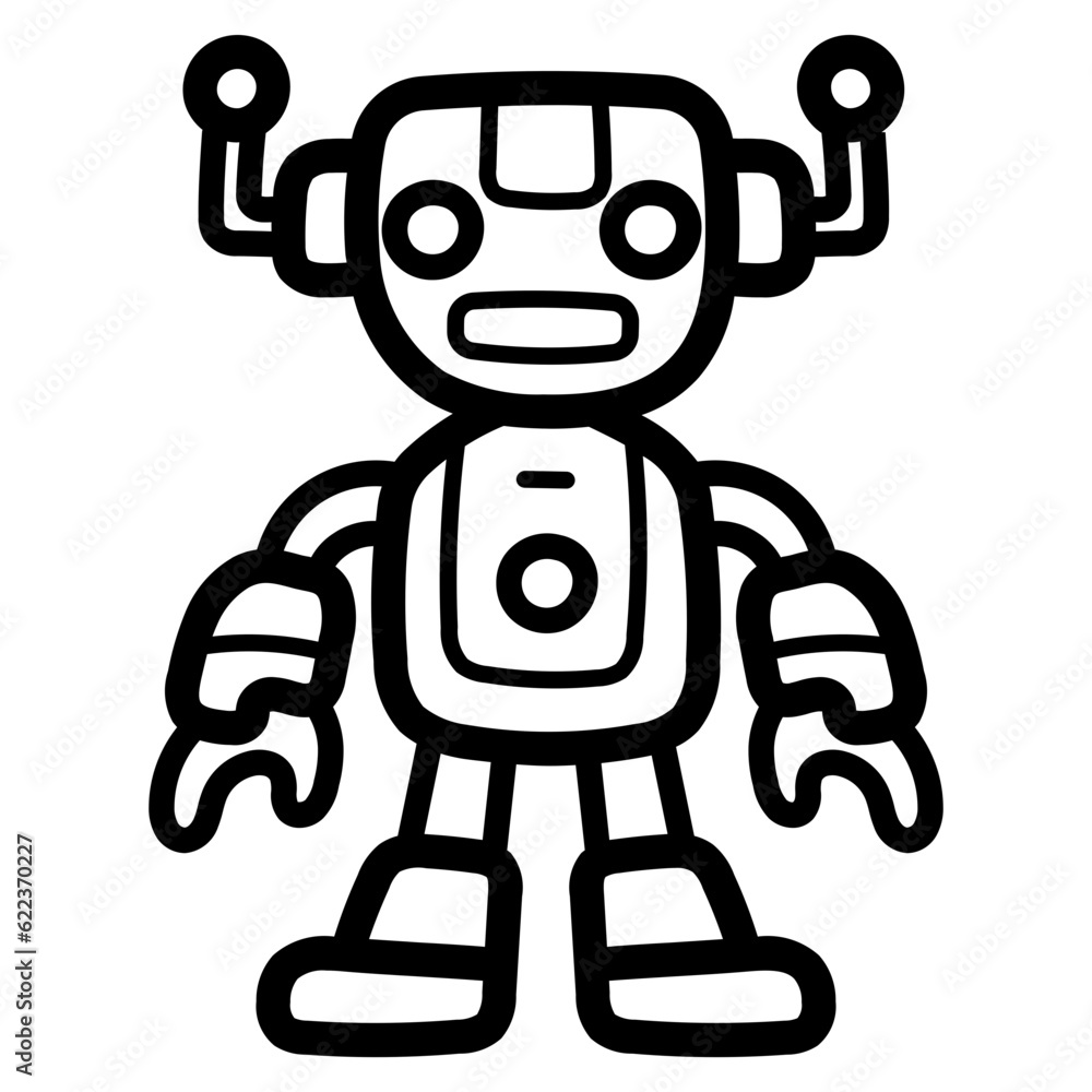 robot line icon style robot line icon style