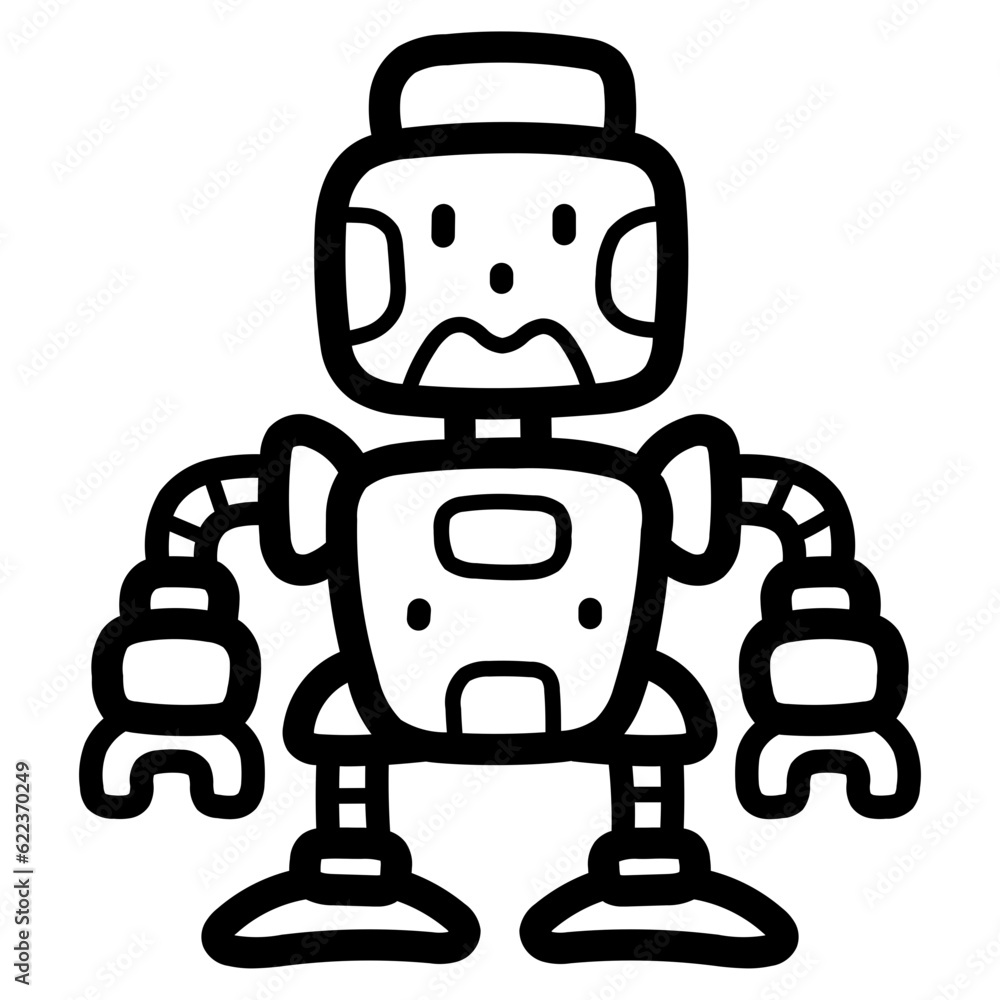 robot line icon style robot line icon style