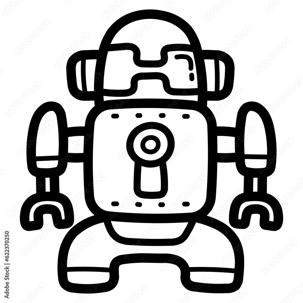 robot line icon style robot line icon style