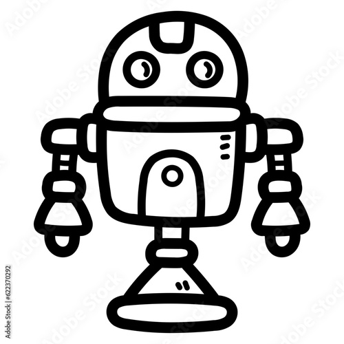 robot line icon style