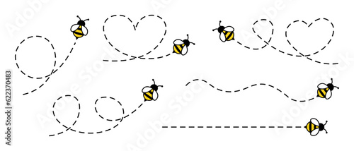 Foto Flying bee illustration set