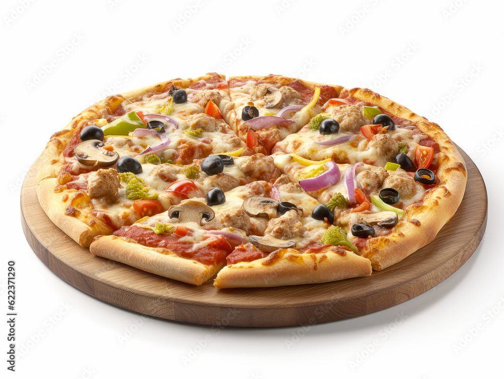 Pizza isolated on white background, Generative ai Pizza isolated on white background, Generative ai