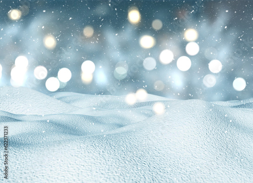 3D render of a Christmas snowy landscape © Designpics
