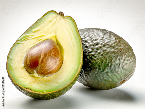 Avocado isolated on white background. Generative ai