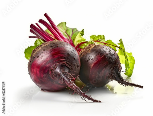 Red beet isolated on white background. Generative ai