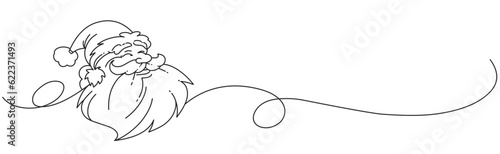 Santa line art vector illustration