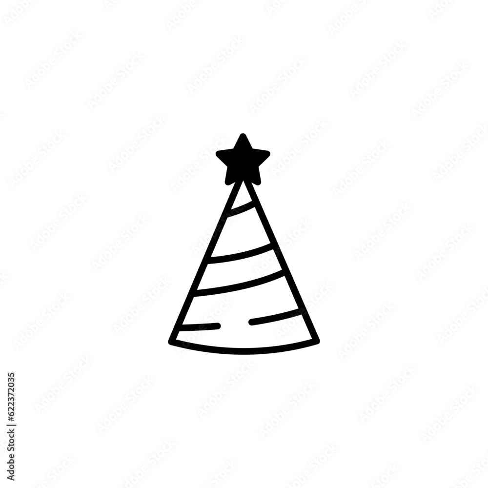 Partyhat icon design with white background stock illustration Partyhat icon design with white background stock illustration