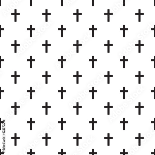 Christian cross seamless pattern. Vector illustration.