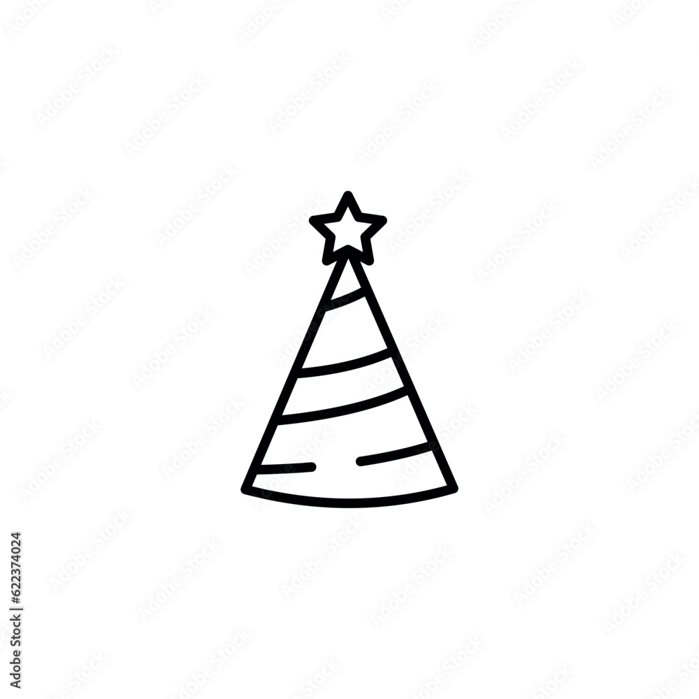 Partyhat icon design with white background stock illustration Partyhat icon design with white background stock illustration