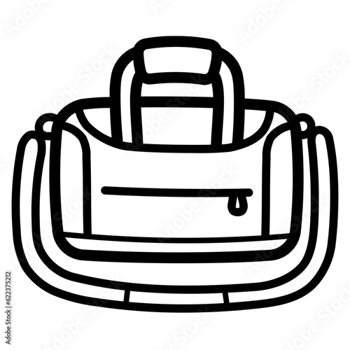 duffle bag line icon style