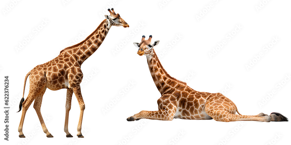 Obraz premium Giraffe on transparent background PNG