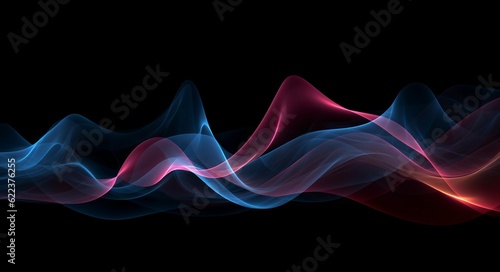 Abstract colorful wavy background. Abstract background with colorful waves, Bright multicolored soundwave pattern on a black background. 3d rendering. Multicolored art of wavy patterns. .