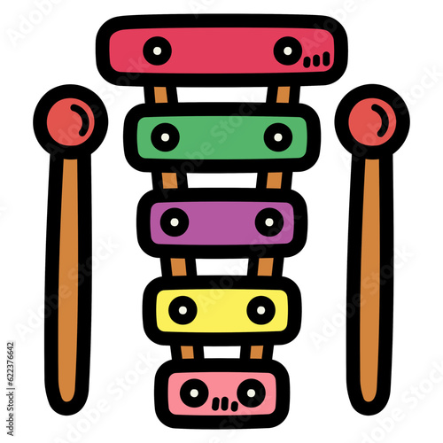 xylophone filled outline icon style
