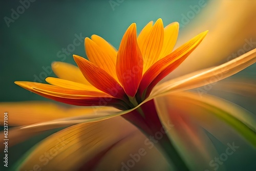 orange flower on green background © Abdul