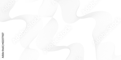  Abstract white flowing wave lines background. Modern glowing moving lines design. Modern white moving lines design element. Futuristic technology concept. Vector illustration.