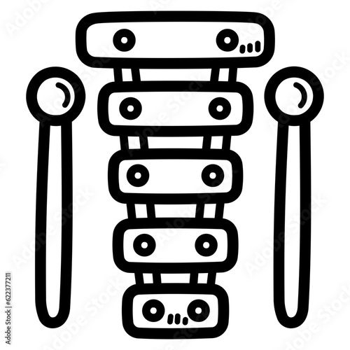 xylophone line icon style