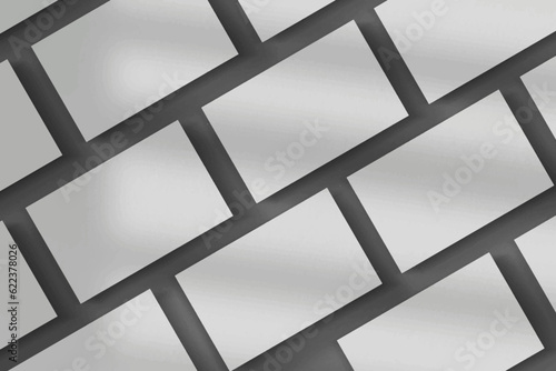 Minimal and elegant realistic Business Card Mockup with shadow overlay. Blank white and gray Business Card Mockup isolated background. 3D Vector Illustration.