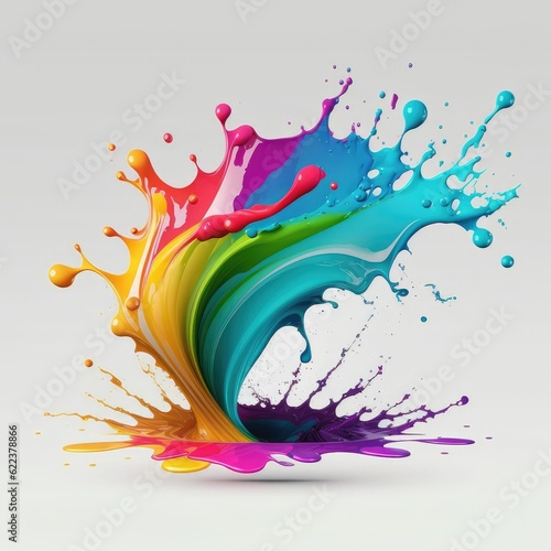 AI generated illustration of colorful paints on a white background. © Eitan Eitan/Wirestock Creators