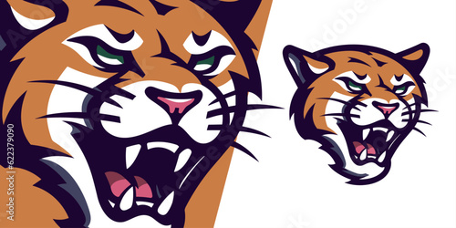 Minimalist Cougar Logo: Striking Vector Illustration for Sport and E-Sport Teams