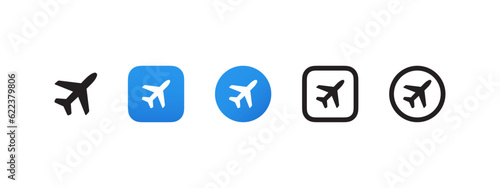 Airplane mode icons set. Mobile icons UI, UX design. Airplane mode bar icons. Vector scalable graphics