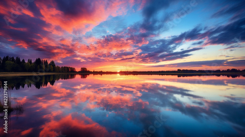 Beautiful sky sunset, Generative Ai © oldwar