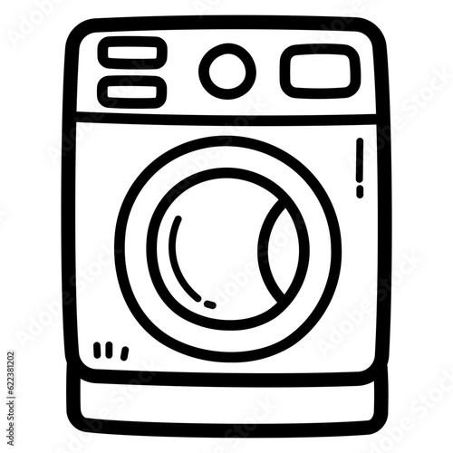 washing machine line icon style