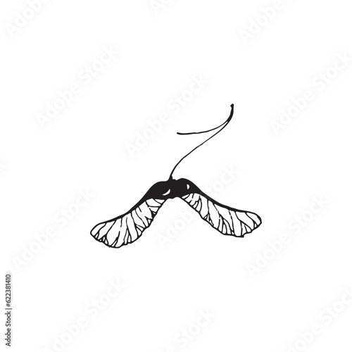 Logo element, clipart, nature, outline, tattoo, handdrawn, drawing