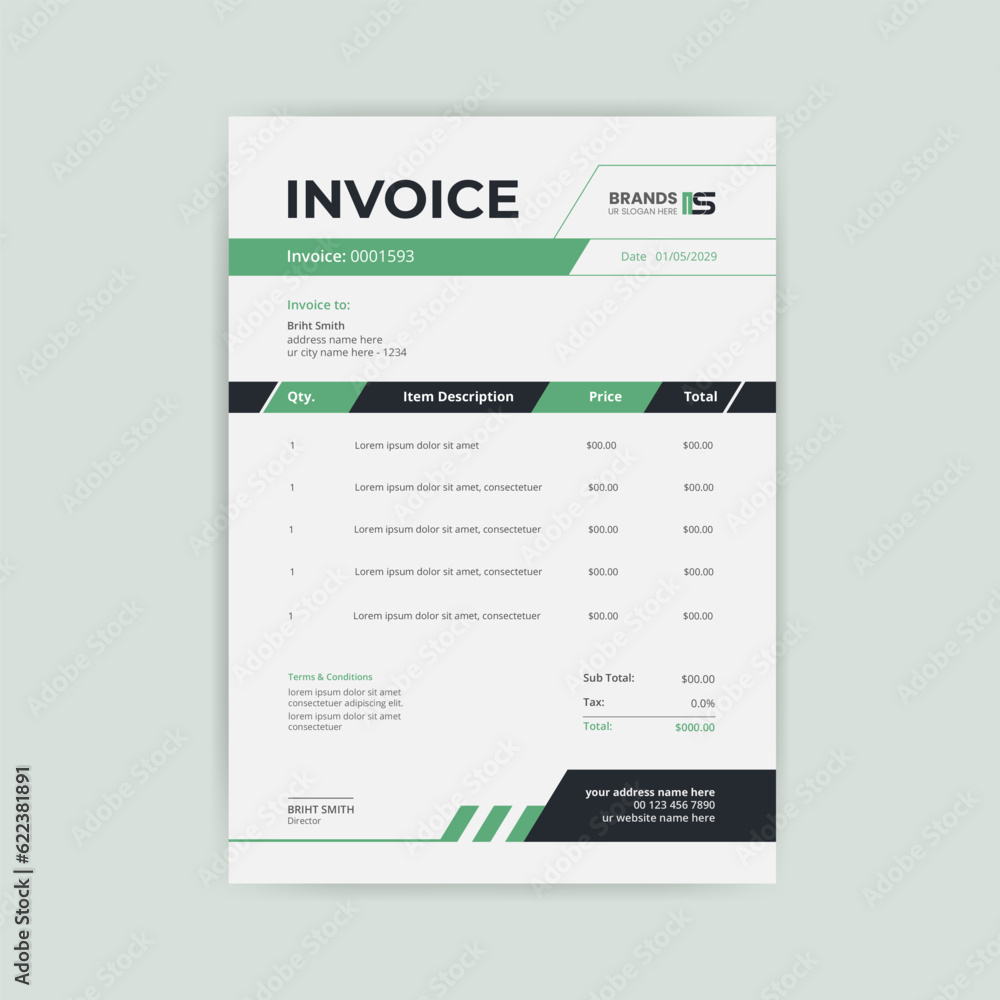 Professional creative simple Business and corporate modern invoice template design Professional creative simple Business and corporate modern invoice template design