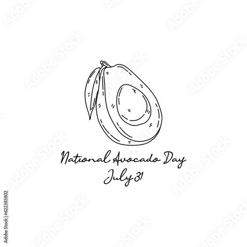 line art of national avocado day good for national avocado day celebrate. line art. illustration.