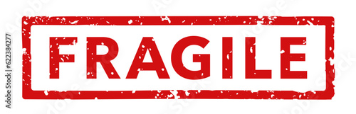 Fragile stamp red vector 