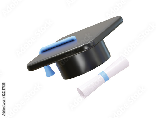Graduation hat degree icon vector illustration