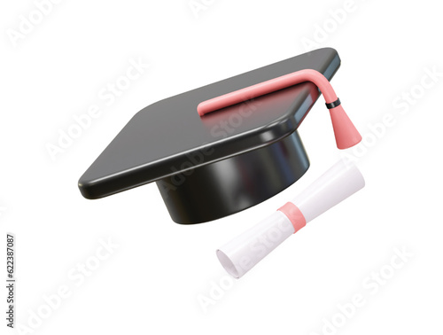 Graduation hat degree icon vector illustration
