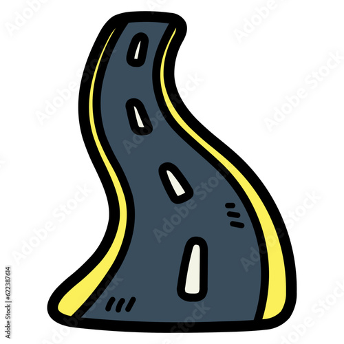 road filled outline icon style