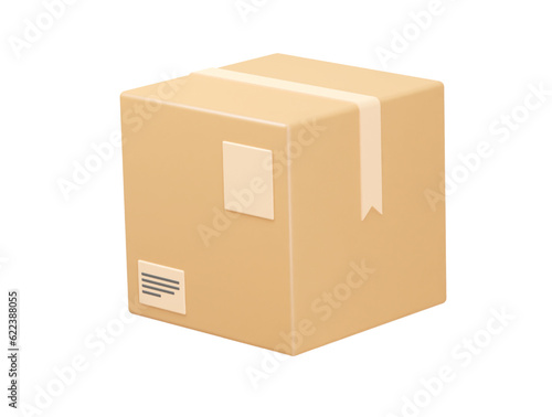 Cardboard box 3d rendering icon vector