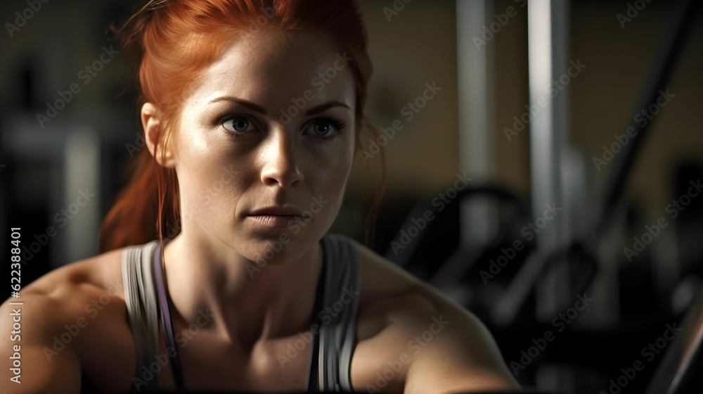 AI generated illustration of a woman working out in a gym AI generated illustration of a woman working out in a gym
