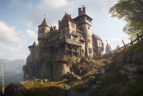 medieval castle, Generative AI