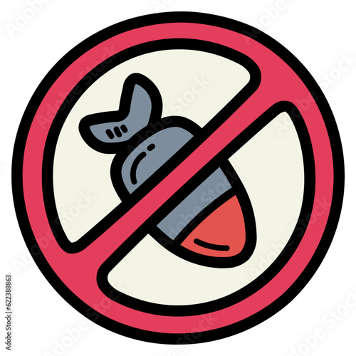 no weapons filled outline icon style