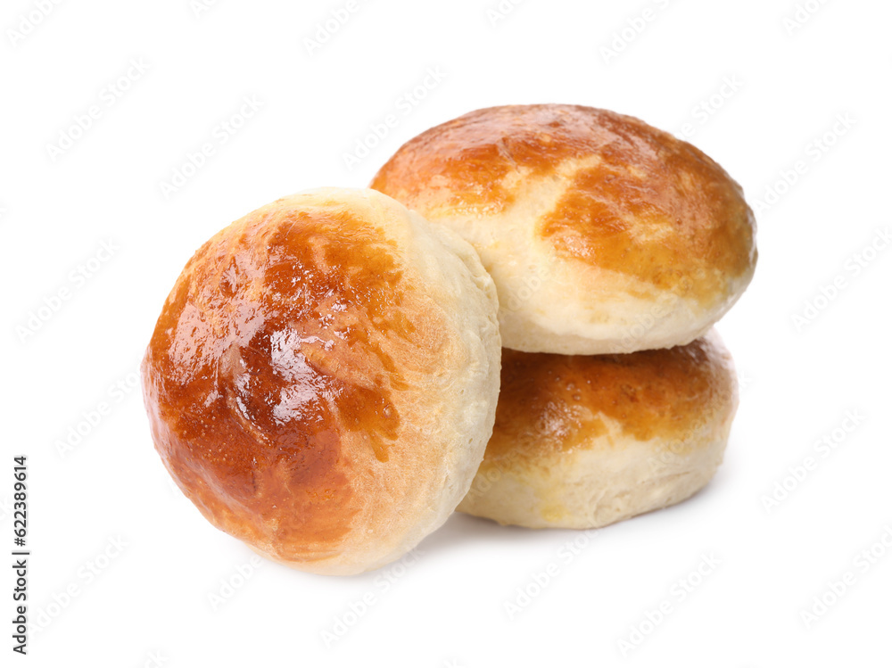 Freshly baked soda water scones isolated on white Freshly baked soda water scones isolated on white