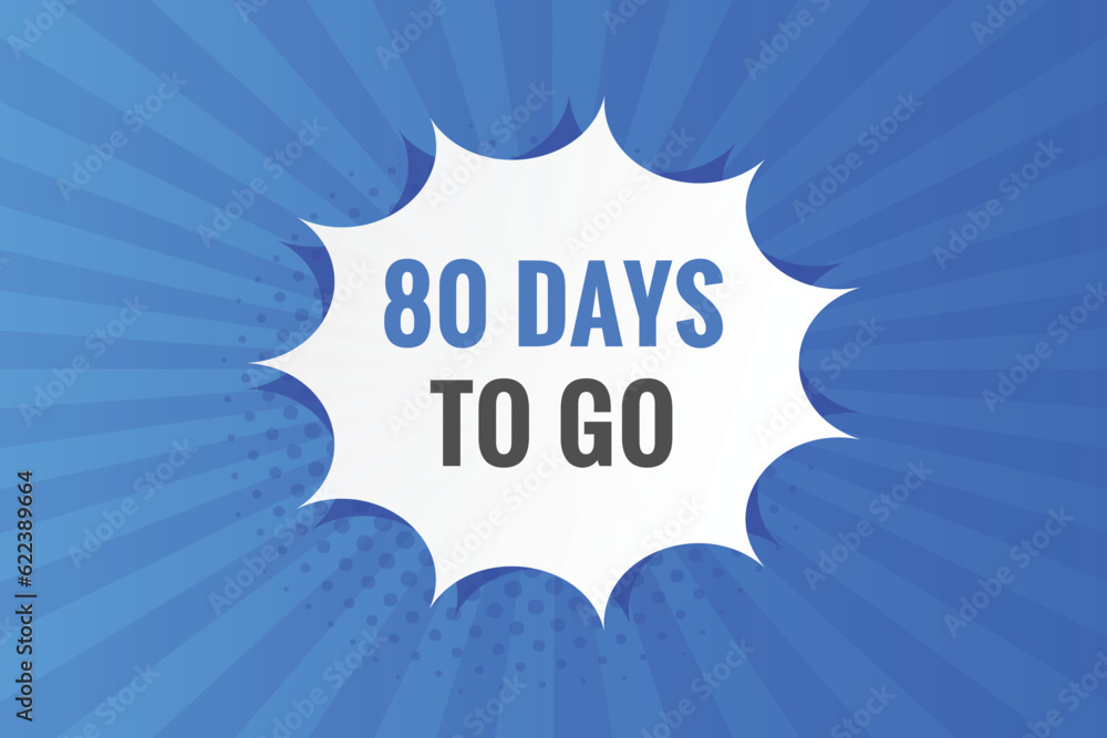 80 days to go countdown template. 80 day Countdown left days banner design
