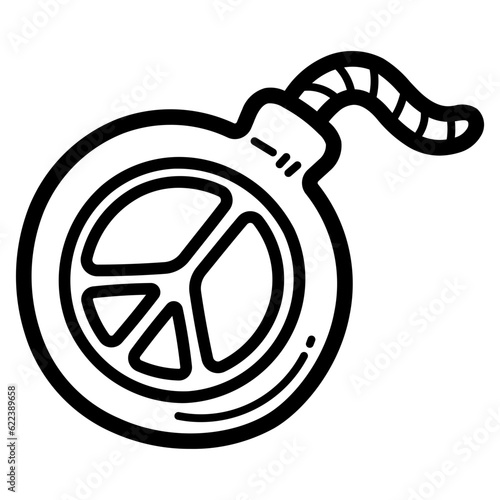 bomb line icon style
