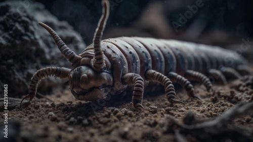 AI generated illustration of a fantasy earthy worm on the sand © Dragono6/Wirestock Creators