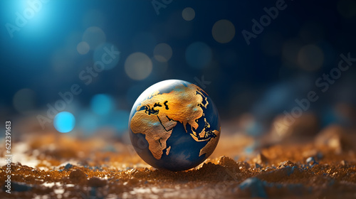 Miniature planet earth with nature background