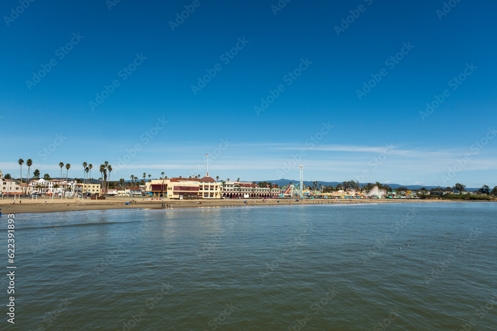 General view of the beach in Santa Cruz, California, USA