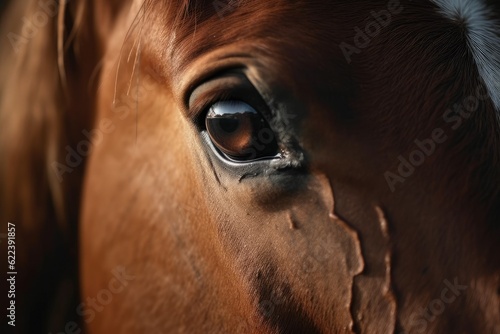AI generated illustration of a beautiful dark-eyed horse © Artdirection/Wirestock Creators